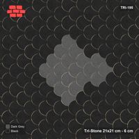 Interlock (Pasco) 21x21 cm · TRI-195 · Central diamond medallion, turned 90 deg, kerb frame - Night Sky