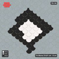 Interlock (Pasco) 21x21 cm · TRI-196 · Nested diamond medallion, turned 180 deg, kerb frame - Tuxedo