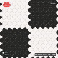 Interlock (Pasco) 21x21 cm · TRI-199 · Four-square quarters, turned 90 deg - Contrast