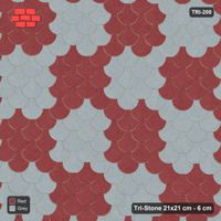 Interlock (Pasco) 21x21 cm · TRI-200 · Large checker fields, turned 180 deg, kerb frame - Brick & Ash