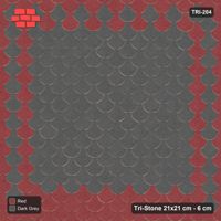 Interlock (Pasco) 21x21 cm · TRI-204 · Twin line border, turned 180 deg - Rust & Charcoal