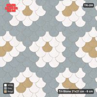 Interlock (Pasco) 21x21 cm · TRI-209 · Two-tone rosette scatter, turned 180 deg - Coastal