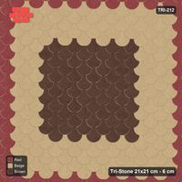 Interlock (Pasco) 21x21 cm · TRI-212 · Border with square medallion, turned 180 deg - Tuscany
