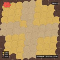 Interlock (Pasco) 21x21 cm · TRI-213 · Border with central cross, turned 45 deg, kerb frame - Harvest Gold