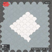Interlock (Pasco) 21x21 cm · TRI-214 · Border with diamond medallion - Monochrome