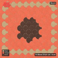 Interlock (Pasco) 21x21 cm · TRI-215 · Inset frame with round medallion, turned 90 deg, kerb frame - Autumn