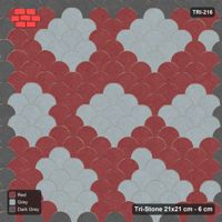Interlock (Pasco) 21x21 cm · TRI-216 · Bordered rosette scatter, kerb frame - Urban Brick