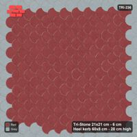 Interlock (Pasco) 21x21 cm · TRI-236 · Accent edge border, turned 90 deg, kerb frame - Brick & Ash