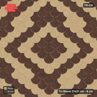 Interlock (Pasco) 21x21 cm · TRI-238 · Concentric diamond rings, turned 180 deg - Sandstone