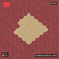 Interlock (Pasco) 21x21 cm · TRI-241 · Central diamond medallion, turned 180 deg - Terracotta