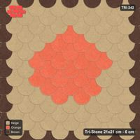 Interlock (Pasco) 21x21 cm · TRI-242 · Border with round medallion, turned 180 deg, kerb frame - Autumn