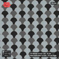 Interlock (Pasco) 21x21 cm · TRI-248 · Cube dice, three-tone, kerb frame - Graphite Scale